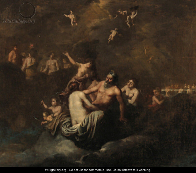 Jupiter with Diana - (after) Cornelis Van Poelenburch