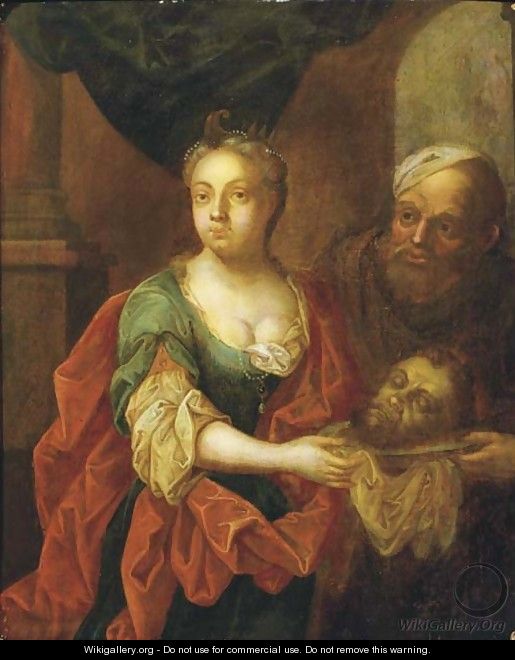 Salome and Herodius with the Head of John the Baptist - (after) David The Younger Teniers