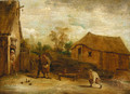 Figures playing skittles before a cottage - (after) David The Younger Teniers