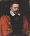 Portrait of a gentleman, bust-length, in a red shirt and black waistcoat - (after) Domenico Tintoretto (Robusti)