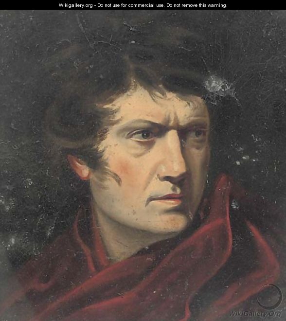 Portrait Of Napoleon, Bust-Length In A Red Cloak - (after) Eugene Delacroix