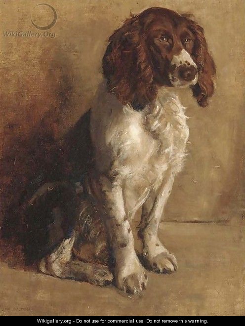 Spaniels by a river - (after) Edwin Armfield