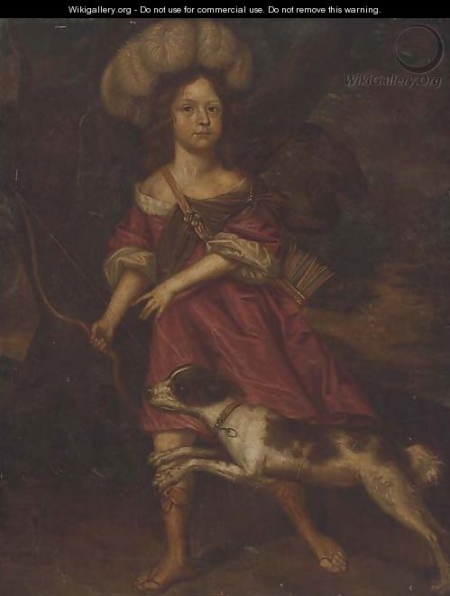 Portrait of a young lady, as Diana the Huntress - (after) Charles D