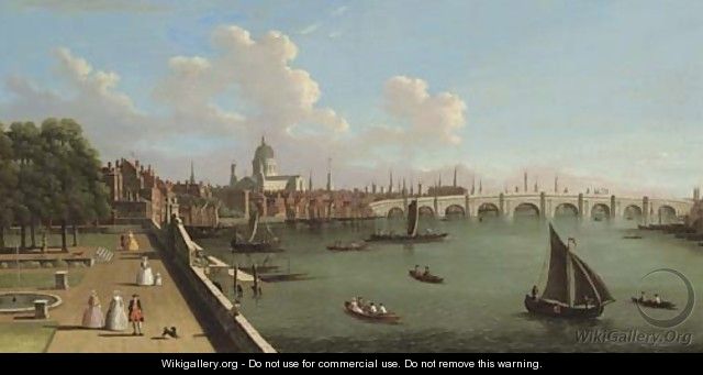 View across the Thames from Somerset House, with Blackfriars Bridge and St Paul