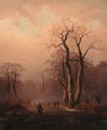 Figures in a frozen Winter landscape - (after) Charles Leickert