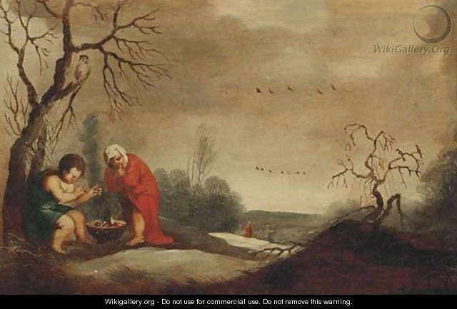 An Allegory of Winter - (after) Cornelis Van Poelenburch