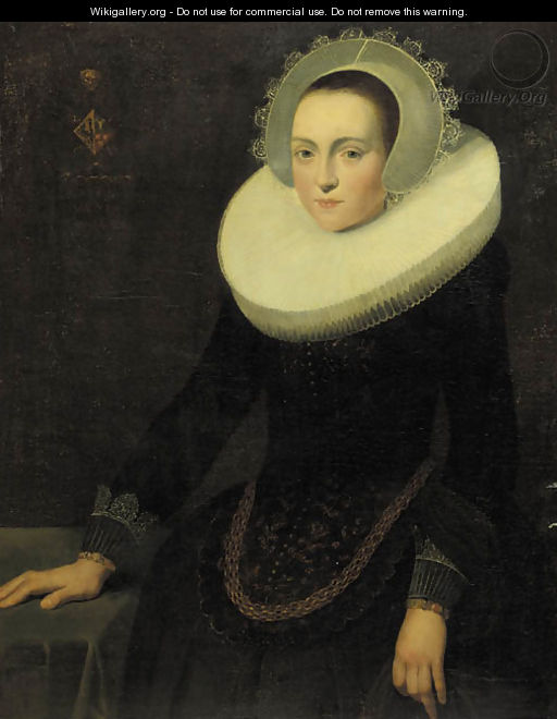 Portrait of a lady, aged 24 - (after) Cornelis De Vos