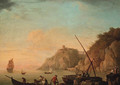 A Mediterranean coastline with fisherfolk on the shore 2 - (after) Claude-Joseph Vernet