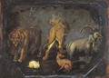 Lions, a goat, a rabbit and a dog - (after) Alessandro Turchi (Orbetto
