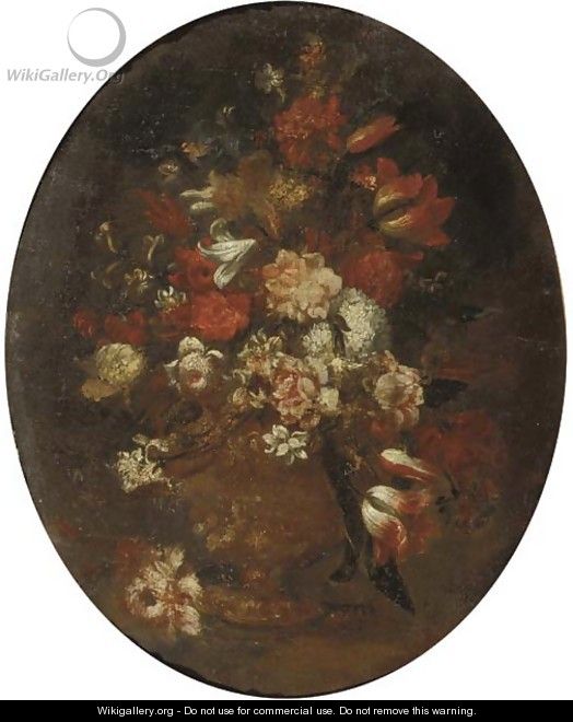Mixed flowers in a vase - (after) Andrea Scacciati