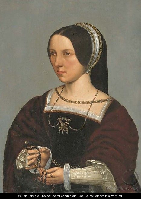 Portrait of Elisabeth Donche - (after) Ambrosius Benson