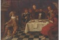 Elegant company dining in an interior - (after) Anthonie Palamedesz. (Stevaerts, Stevens)
