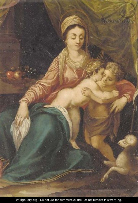 The Madonna and Child with the Infant Saint John the Baptist - (after) Annibale Carracci