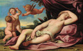 Venus sleeping in a landscape with putti playing nearby - (after) Antonio Bellucci