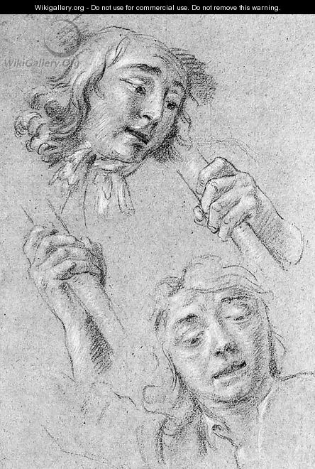 Two Heads of Soldiers - Dutch School