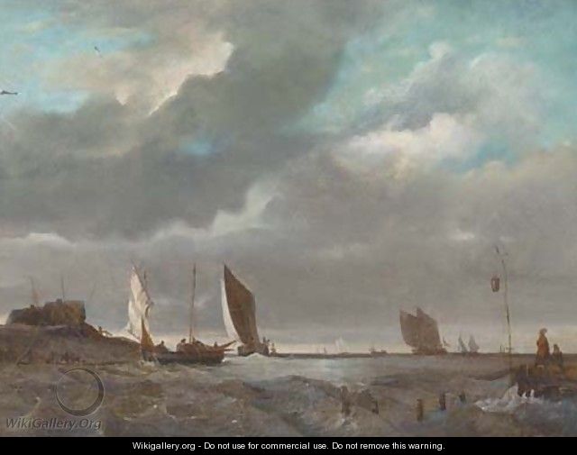 A fishing fleet in coastal waters - Dutch School