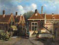 A view in a village - Dutch School