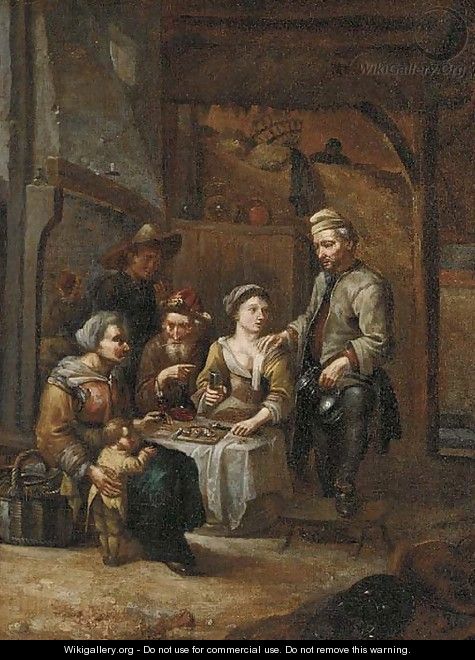 A Dutch family in a tavern - Dutch School