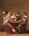 A company at table engaged in a game of cards - Dirck Hals