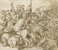 A battle scene - Domenico Campagnola