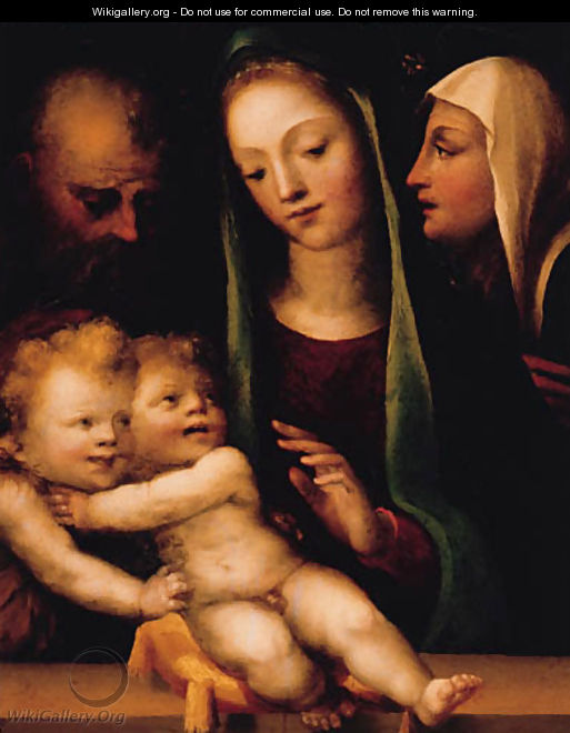 The Holy Family with the Infant Saint John the Baptist and Saint Catherine of Siena - Domenico Beccafumi