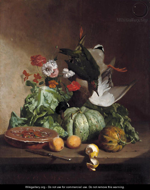 Fruit, flowers and game - David Emil Joseph de Noter