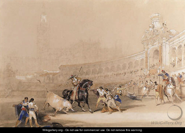 A bull fight, Seville - David Roberts