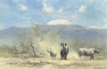 Rhino in the shadow of Mount Kilimanjaro - Thomas Hosmer Shepherd