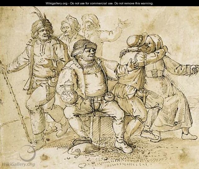 A group of peasants merrymaking - David Vinckboons