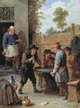 Peasants playing dice outside an inn - David III Teniers
