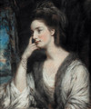 Portrait of Lady Watkin Williams-Wynn, half-length, looking to the left, in a white dress and a fur-trimmed stole - Daniel Gardner