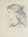 Portrait of Annie Miller, bust-length, in profile to left - Dante Gabriel Rossetti