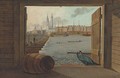 Trading brigs on the Thames before old London Bridge with the Monument beyond - Daniel Turner