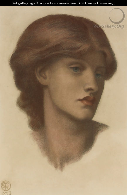 Study of Alexa Wilding, her head turned three-quarters to the right - Dante Gabriel Rossetti