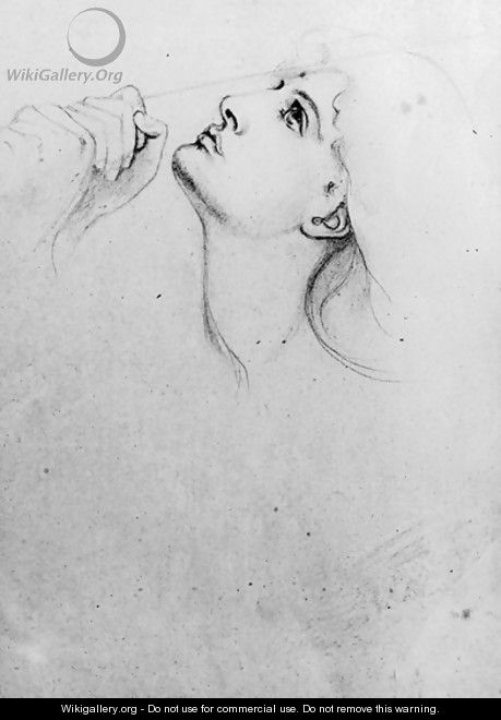 Study for the head of Joan of Arc, in profile to left - Dante Gabriel Rossetti