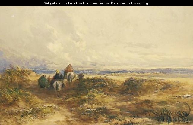 Figures on horseback among the sand dunes - David Cox