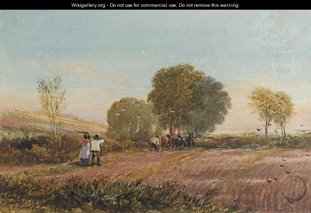 A ploughing scene in Surrey - David Cox