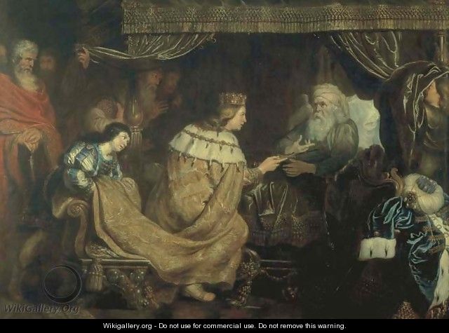 King David presenting the sceptre to Solomon - Cornelis De Vos