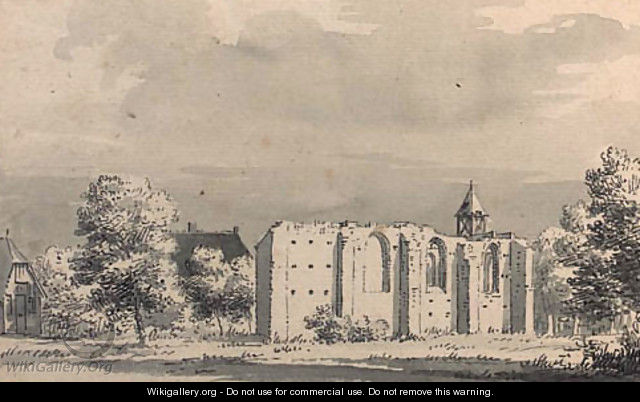The ruined church of Keent, near Nijmegen - Cornelis Pronk