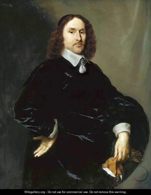 Portrait of a gentleman, three-quarter-length, in a black doublet - Cornelius Janssens van Ceulen
