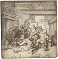 Peasants drinking in an inn - Cornelis Dusart