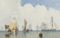 Fishing boats in a harbour - Count Alexandre Thomas Francia