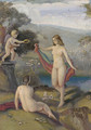 Nudes in a classical landscape - Continental School