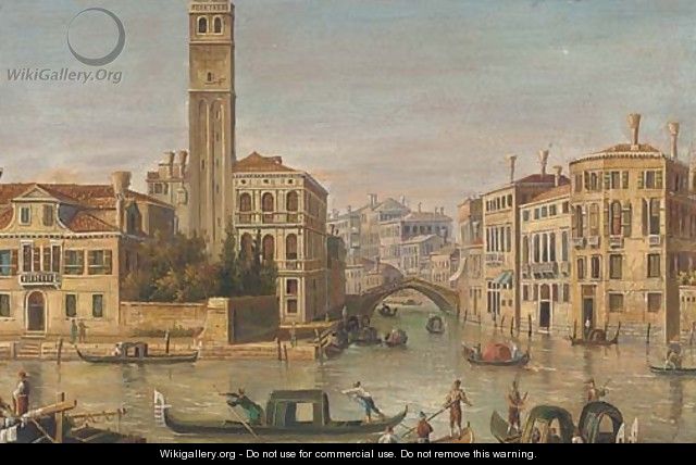 Gondolas on a canal, Venice - Continental School