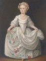 Portrait of a girl, full-length, in 18th Century dress - Continental School