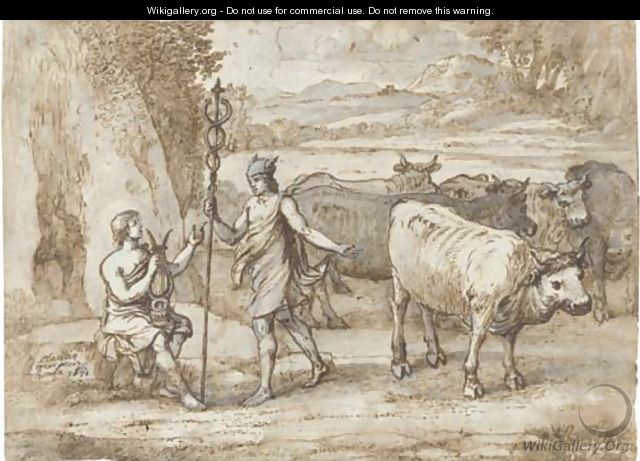 Mercury returning the cattle of Admetus to Apollo - Claude Lorrain (Gellee)