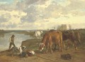 Cattle and a shepherd - Constant Troyon
