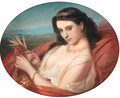A young reclining beauty swathed in a robe - Constant Joseph Brochart