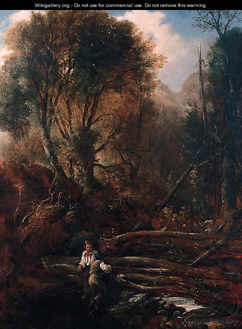 Two Boys In A Forest - (after) William James Muller