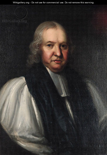 Portrait of the Bishop of Ripon, half-length, in clerical dress, feigned oval - (after) William Hogarth